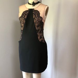 BCBG Maxazria 10 black  illusion cocktail dress